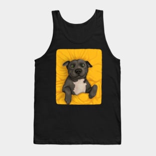 Grey Pittie - illustrated dog portrait Tank Top